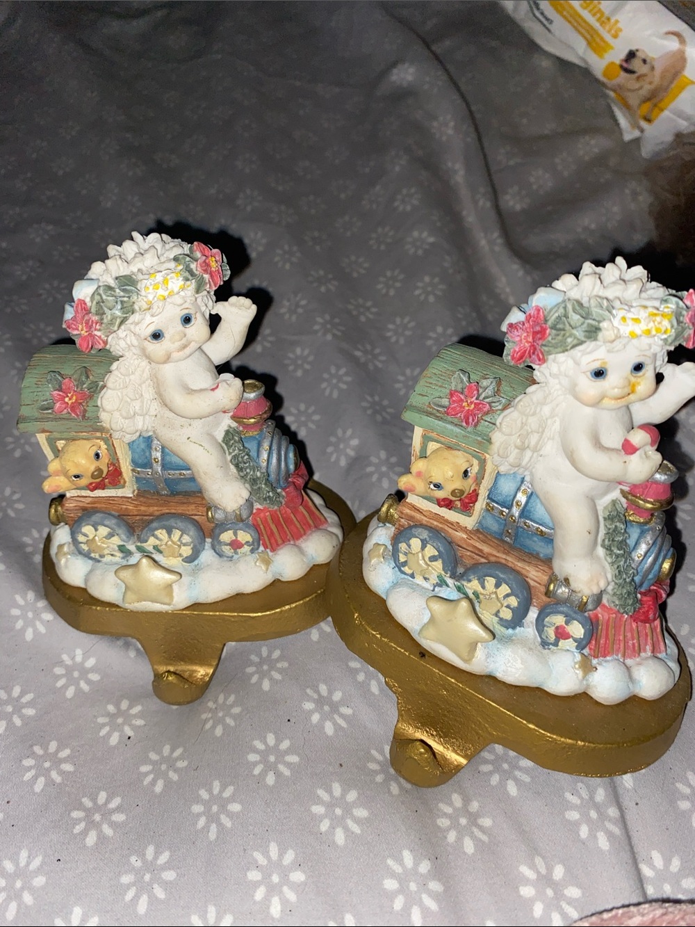 Home Holiday White Angel Train Figurine - Set of 2